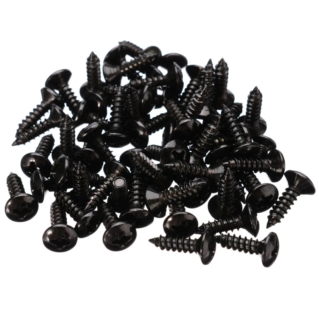 50pcs Gold/Black/Silver 3mm*12mm Electric Guitar Bass Pickguard Cover Plate Screws For Guitar Bass Metal Fixed Screw Wholesale