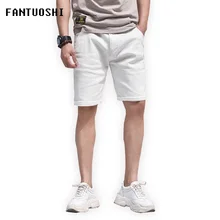 Мужские шорты новые хлопковые Стрейчевые короткие джинсы Модная Повседневная приталенная однотонная одежда высокого качества большие размеры 42 мужские шорты