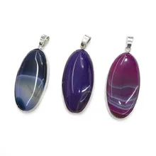 Подвески из натурального камня, цветная подвеска-Агат, Очаровательное ожерелье, подвеска для самостоятельного изготовления ювелирных изделий, размер 21x45 мм