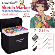 Хорошее Touchfive 30/40/60/80/168 Цвета Эскиз Маркер набор Твин Маркеры кисть для рисование манга Архитектура Дизайн товары для рукоделия