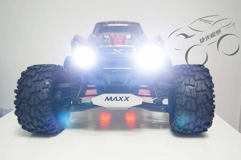 Светодиодный налобный фонарь+ Задняя лампа задний фонарь красный+ кронштейн света+ линия параллельного переключателя для автомобиля Traxxas X-MAXX XMAXX rc 1/5