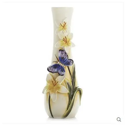 

Flower butterfly export vase ceramic countryside European type decorative high vase flowerflower pot butterfly