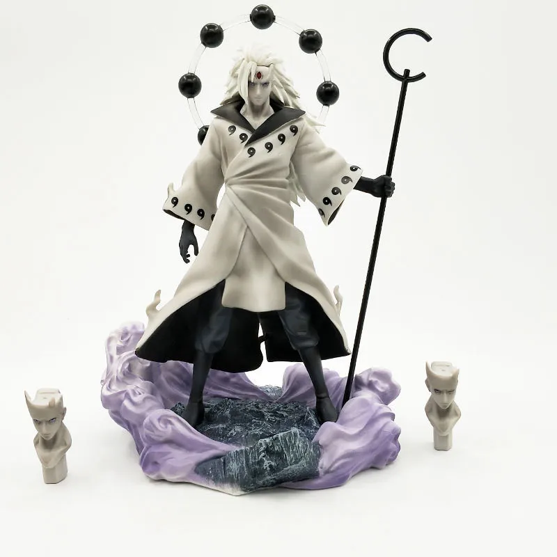 Аниме Uchiha Madara Rikudō Sennin ootuki Hagoromo ПВХ фигурку Замена лица Коллекция Модель игрушки 26