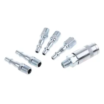 

6pcs Gas Air Pipe Quick Connectors Kit Air Line Hose Compressor Fitting Quick Release