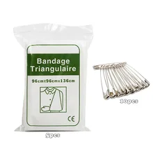 Bandages triangulaires, épingles de sécurité Non tissées, Bandages pour écharpe de bras, fournitures de Kits de premiers soins pour le traitement d'urgence des blessures en plein air, 5 pièces