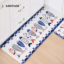 LOUTASI мягкая рыба дверной коврик вход Ванная комната Кухня дома коврик абсорбент нескользящей коралловые бархат коврики ковер полоски tapete
