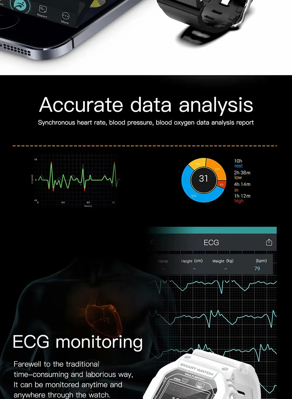 KIWITIME X12 Смарт-часы Ip68 водонепроницаемые спортивные часы для ios Android телефон монитор сердечного ритма кровяное давление Smartwatch PK P70