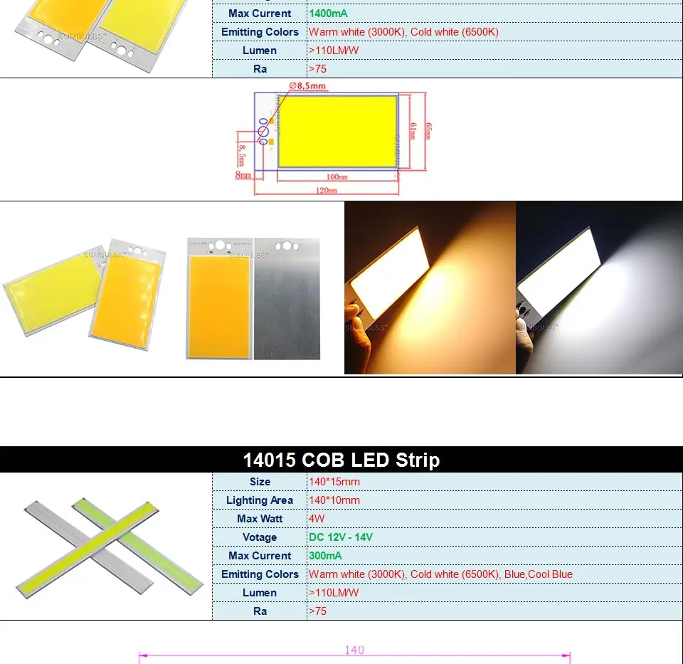 12v Светодиодный свет 2w 5w 10w 20w 50w 200w COB LED Светодиодная лампа красный синий белый цвет Светодиодная лампа светодиоды для DIY дома Лампы