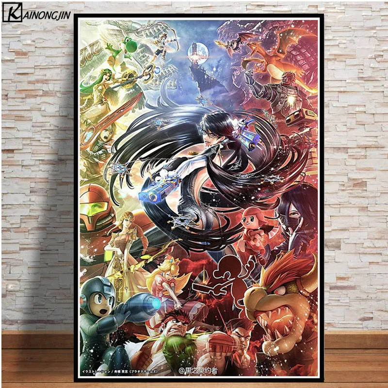Постеры и принты Super Smash Bros Ultimate Аниме Арт плакат Настенная картина холст живопись украшение дома комнаты - Цвет: 006