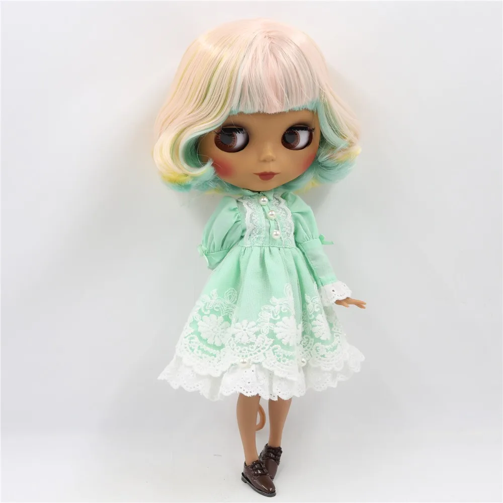 Neo Blythe Doll with Multi-Color Hair, Dark Skin, Matte Cute Face & Factory Jointed Body 2