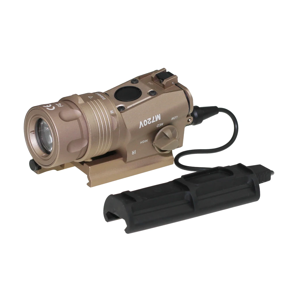 Тактический M720V светодио дный фонарик Мгновенный/постоянная/Строб CREE R5 400 люмен пушка Airsoft фонарик 2 Цвет