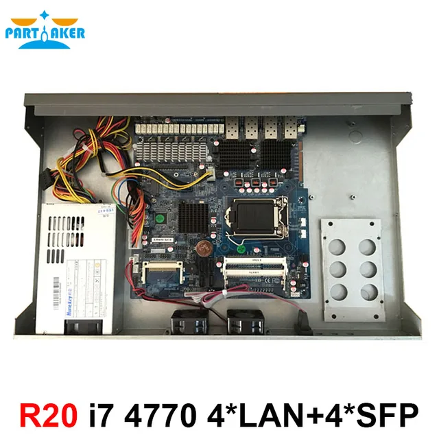 Intel Z87 Quad Core i7 4770 3,4G Сервер Firewall 1U с 4 портами 4*1000M 82574L Gigabit Nics 4* intel i350 SFP 2