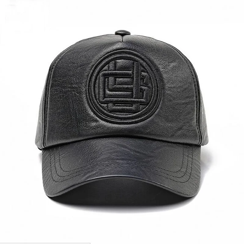 

XEONGKVI Autumn Winter PU Leather Baseball Caps Brand Snapback Embroidery Letters Hip-hop Hats For Women And Men Casquette
