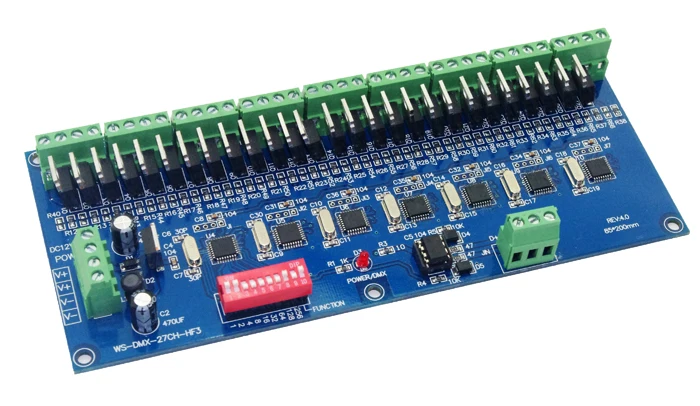 decodificador controlador dmx dimmer DC5-24V rgbw rgb led luz 8 bit 16 bit