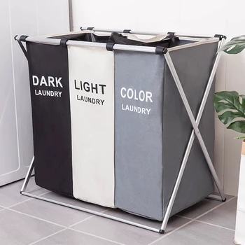 

Foldable Laundry Hamper Bag Canvas Clothes Storage Baskets multi-functional corner slim laundry basket dirty cloth storage Bins
