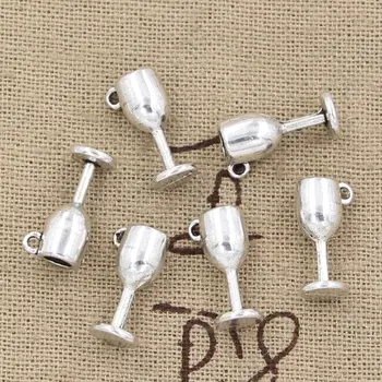 

12pcs Charms Wine Glasses 15x6x6mm Antique Making Pendant fit,Vintage Tibetan Silver color,DIY Handmade Jewelry