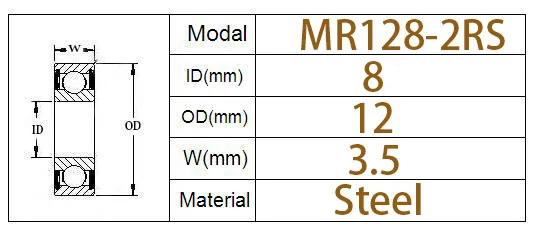 5 шт./партия, MR128-2RS 678-2RS MR128 678, глубокий шаровой подшипник 8x12x3,5 мм, Миниатюрный подшипник