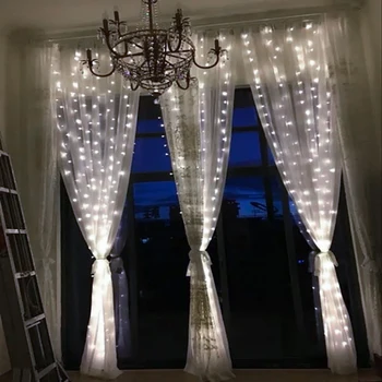 

96 LEDs String Lights Wedding Fairy Light Festival Garland Garden LED Curtain Strip Holiday Light For Party Home Decor 60x400cm