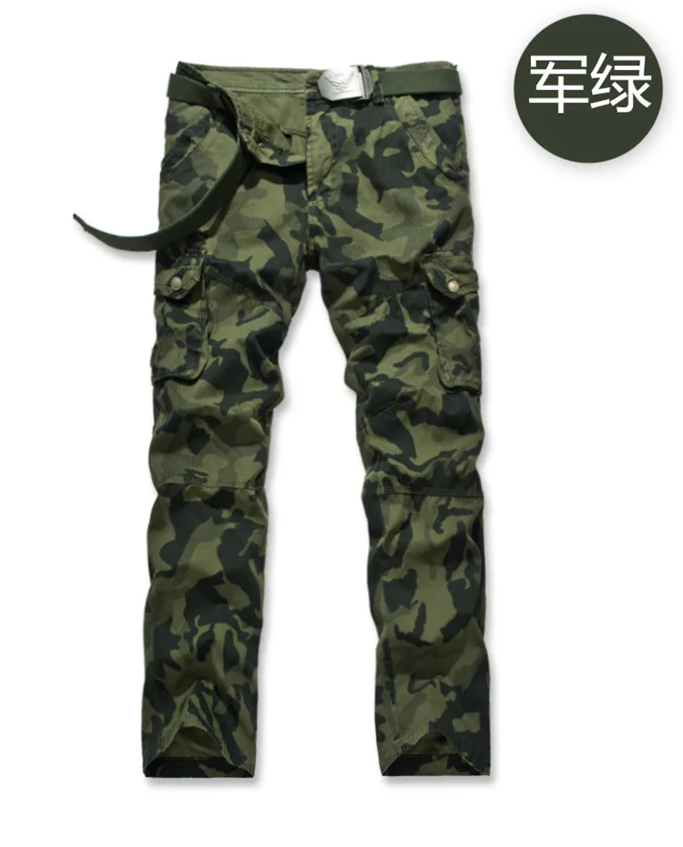 Men's Multi-Pocket Camo Pants Fashion Men Cotton Casual Camouflage Military Cargo Pants Tactical Outdoor Army Trousers No Belt (14)