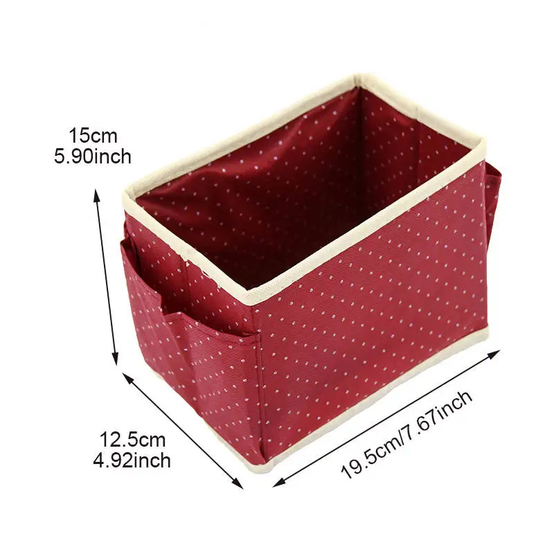 Настольный косметический ящик для хранения, косметический контейнер для хранения, для ванной, нетканый контейнер для белья, настольный ювелирный ящик - Цвет: Wine red