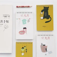 1 предмет; Новинка; A7 Размеры Творческий катушки записные книжки школьные канцелярские милые горизонтальной линии пустой Портативный блокнот