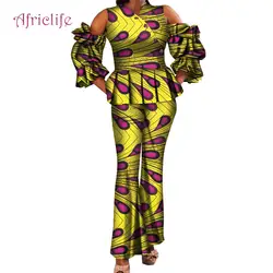 2019 новая Африка Стиль комплекты для Женский костюм из двух предметов топ и брюки африканская Дашики принт частный настраиваемый Костюмы 6XL