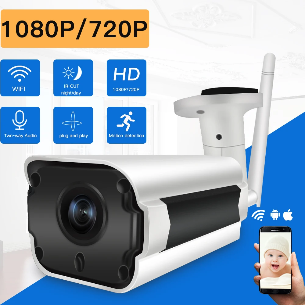 SDETER 1080P 720P IP Camera Wifi font b Wireless b font CCTV Bullet Outdoor Waterproof Night