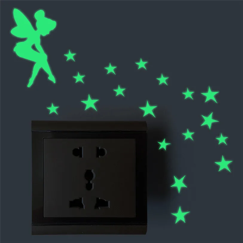 switch sticker wall decoration fairy luminous switch sticker cover protection wall stickers for kids rooms animals #F#40AT28 (3)
