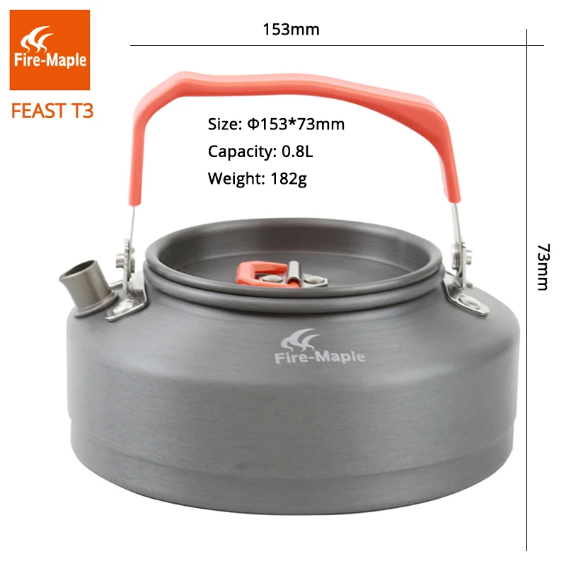 Fuego de arce té Camping al aire libre tetera café con a prueba de calor de manejar y colador de té de aleación de aluminio de 0.8L FMC-T3