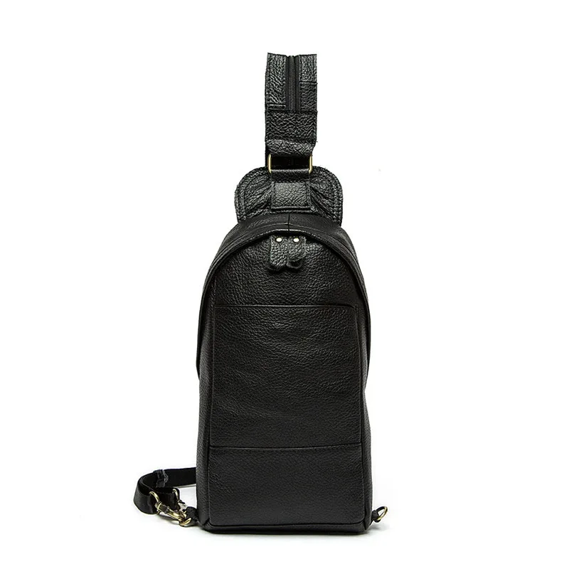 

Men Genuine Leather Messenger Bag Men Chest Bags Male Small Zipper Shoulder Bag Leather for Man Crossbody Bags Chest Pack New