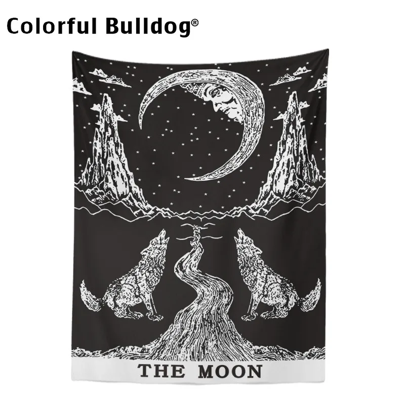 Полиэфирный прямоугольный квадратный гобелен настенный подвесной эскиз ночной Луна Пальма альпийский коврик для йоги домашние украшения для комнаты - Цвет: 1