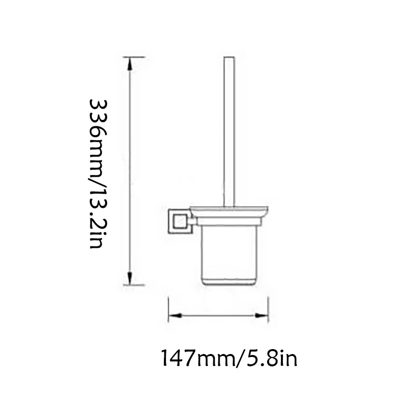 Туалетная щетка холдированный комплект с твердой латуни Строительная база хромированная отделка и в форме чашки из матового стекла, аксессуары для ванной комнаты