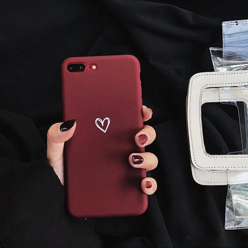 Lovebay Мягкий силиконовый чехол для телефона для пары Apple Iphone 11 Pro Max 8 7 6 6S Plus 5 5S SE XS Max XR X Love Heart TPU задняя крышка - Цвет: 2437R