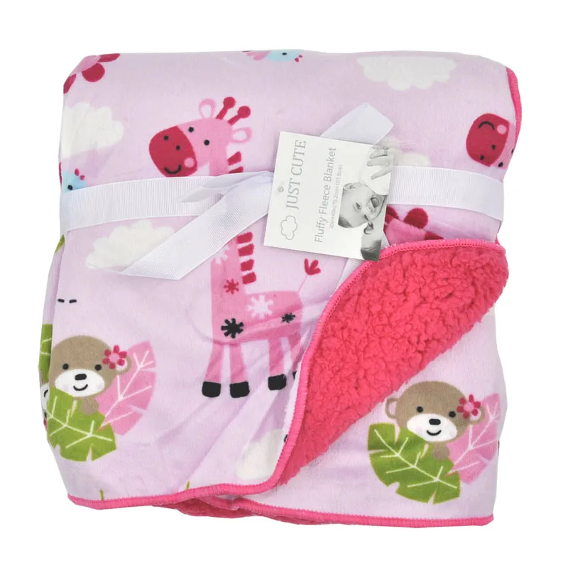 JUST CUTE Baby Blanket Newborn Plush Baby Swaddle Stroller Wrap Super Soft Nap Receiving Blanket Animal Manta Bebe Cobertor Bebe (6)