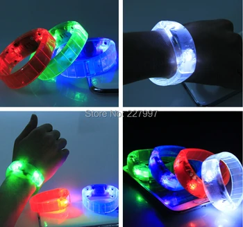 

New Voice control Sound Activated Sensor LED Flashing Flash Glowing Bracelet