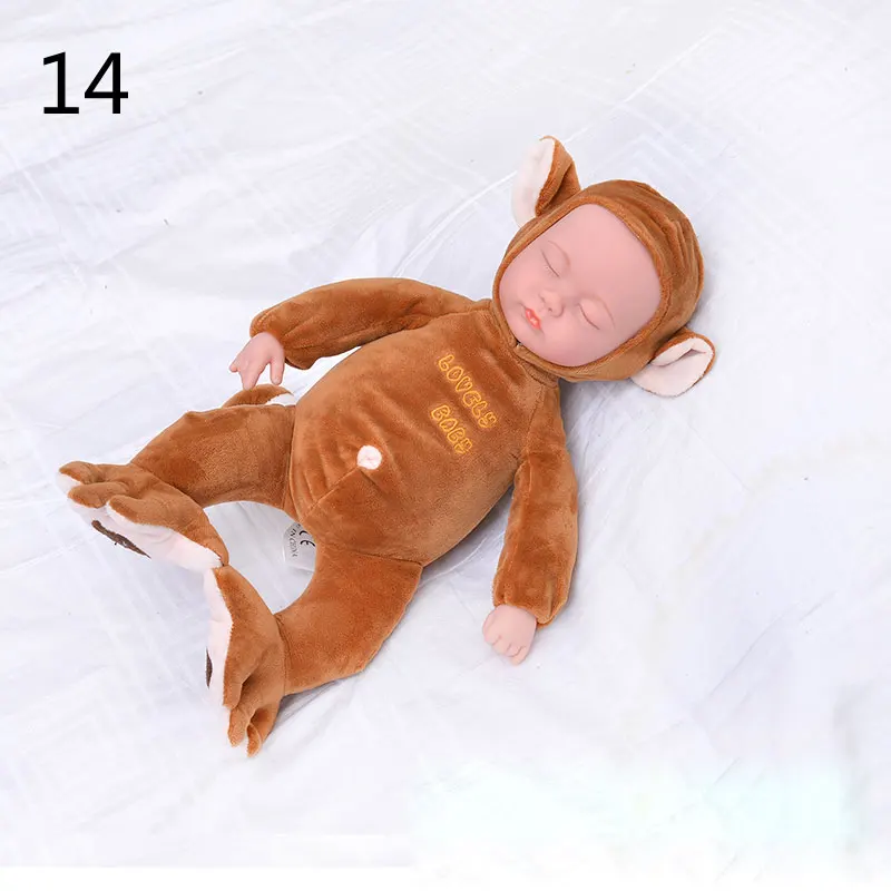 Имитирующая Кукла реборн мягкий клей Спящий ребенок расслабляет мягкая детская игрушка с музыкой девочка и ребенок плюшевая кукла в подарок - Цвет: 14
