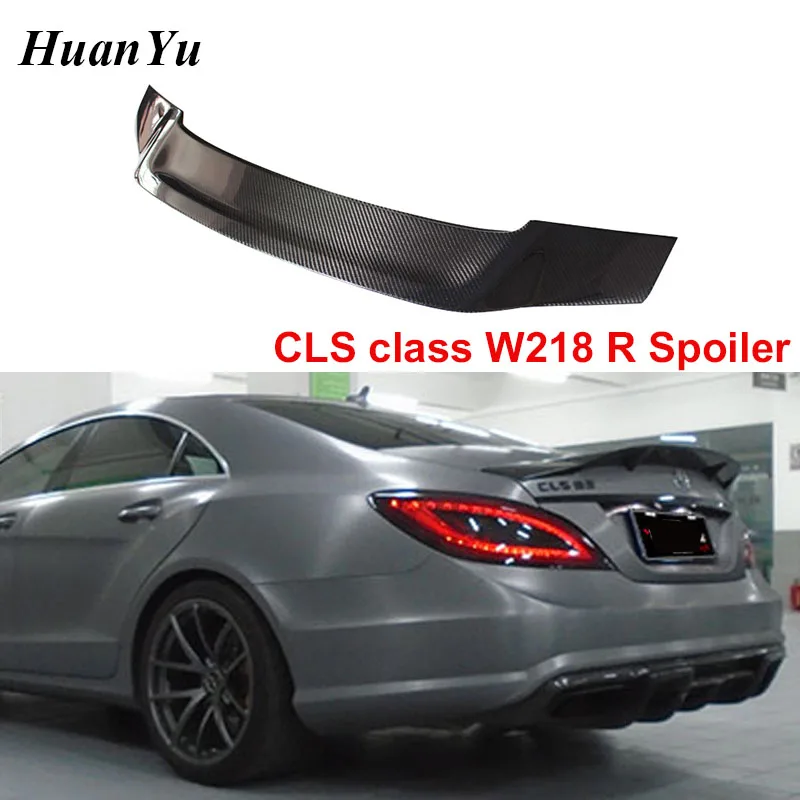 W218 R Стиль углеродного волокна спойлер багажника для Mercedes-benz CLS класс 2011- Глянец утка задние крылья CLS500 CLS550