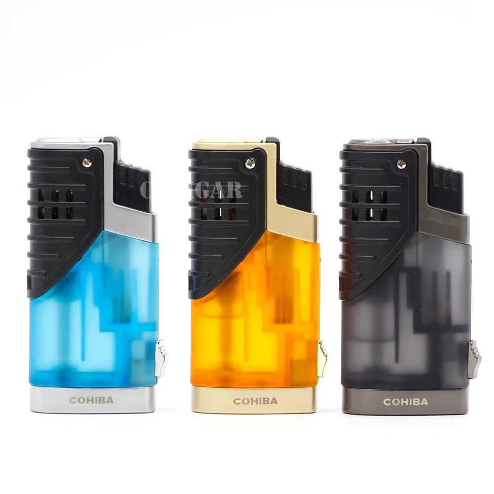 COHIBA Lighters Brand New Black Travel Portable Windproof Gas Triple 3 Flame Cigarette Cigar