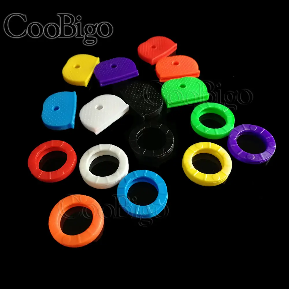 

10pcs Mixed Colors Key Chain Rings Car Motorcycle Bicycle Key Caps Tags Identifier Covers Rings Silicone PVC