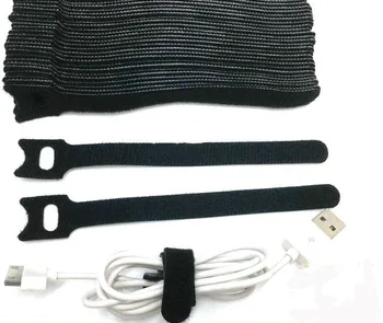 

45pcs 200*12mm Magic Nylon wholesale Reusable Cable Ties with Eyelet Holes back to back cable tie nylon strap magic tape wrap