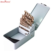 Drillforce 29PCS 1 16 1 2 HSS Twist M35 Cobalt Hand Drill Bit Wood Woodworking Tools