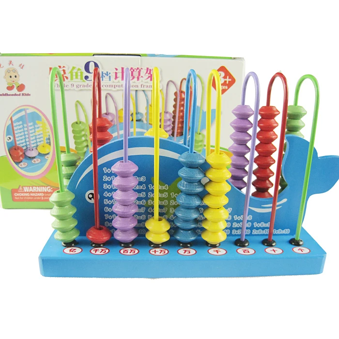 

Candice guo wooden toy wood bead Montessori game sea animal whale shape ducational learning abacus calculation digital math 1pc