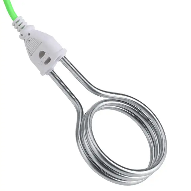 1800W 220V Water Heater Stainless Steel Electric Portable Immersion Heater Boiler Water Heating Element For Home Travel