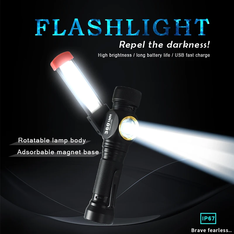 portable outdoor adventure high power Ultra Bright LED flashlight red strobe flash light USB rechargeable 18650 torch | Освещение
