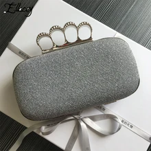 Ellacey 2017 New Fashion Design Diamond Finger Ring Shinying Evening Bags Classic Luxury Bling Day Clutch For Wedding And Party
