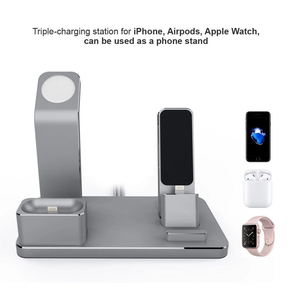 Peaktop зарядная док-станция Подставка держатель для AirPods IPad Air Mini Apple Watch iWatch 38 мм 42 мм iPhone X XR XS MAX 8 7 Plus