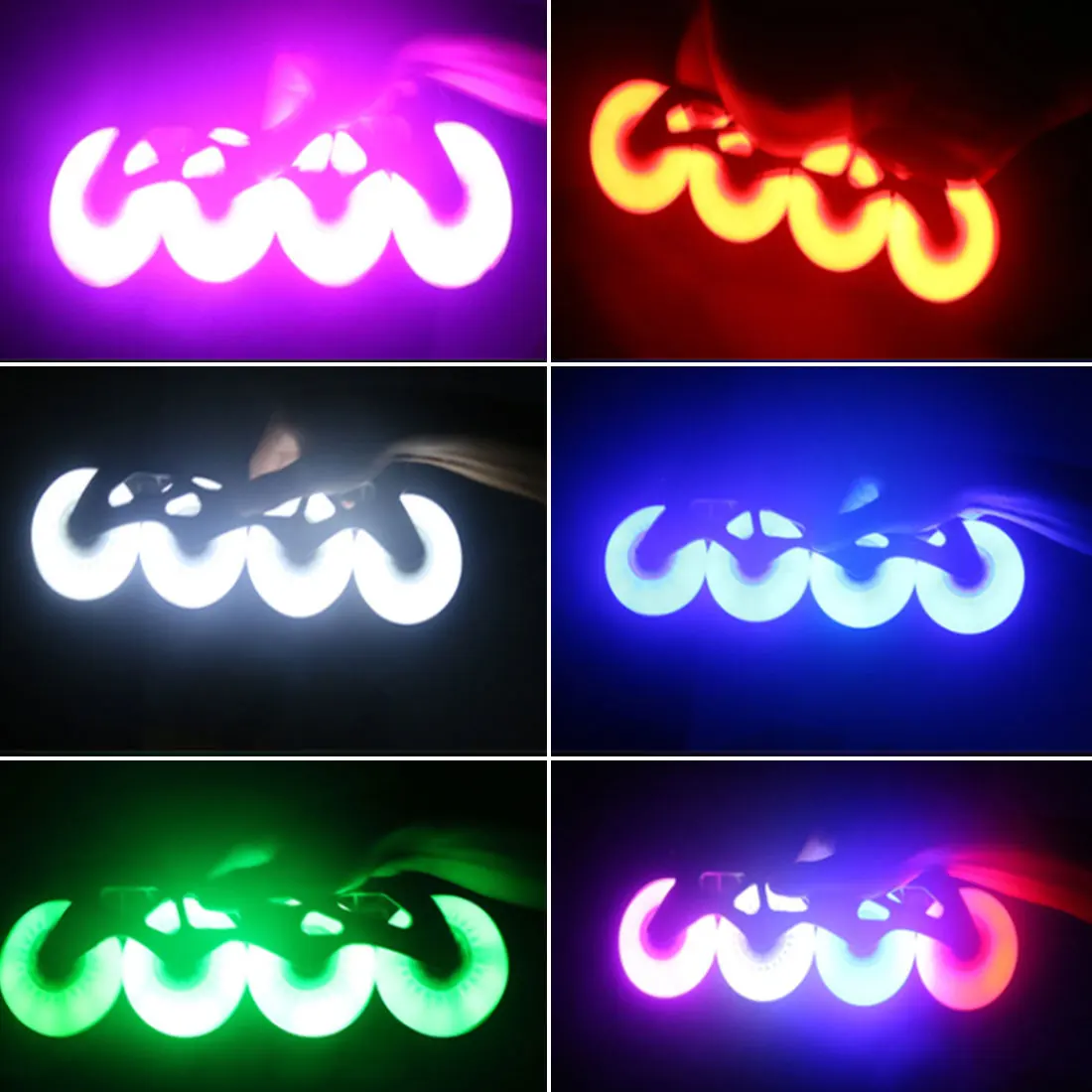 

4pcs LED Flashing PU Wheel 76mm 70mm 64mm for Inline Skates 90A for Adults Kids Roller Wheels