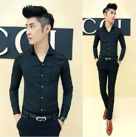 Open Neck Slim Fit Man Club Wear Sexy Shirt Hot Model Style Asian Men ...