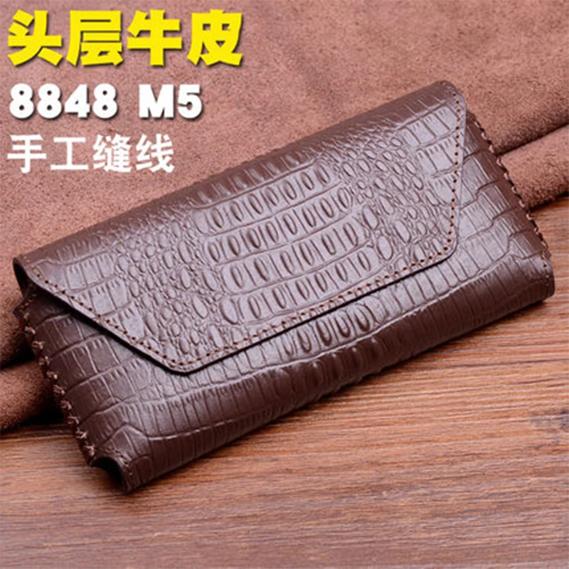 Handmade Custom Phone Pouch for 8848 M5 Luxury Genuine Leather Case 8848M5 Fashion Cover + Tempered Glass Screen Protector | Мобильные