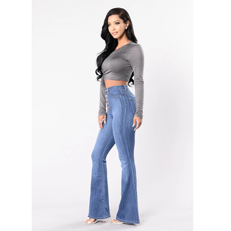 womens high waisted bell bottom jeans